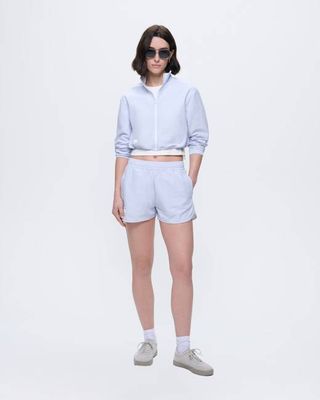 Womens Recycled Nylon Shorts—Ice Grey