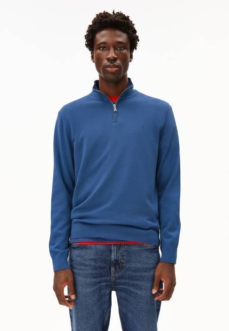 FAABES HALF ZIP KNIT SWEATER | dark morning