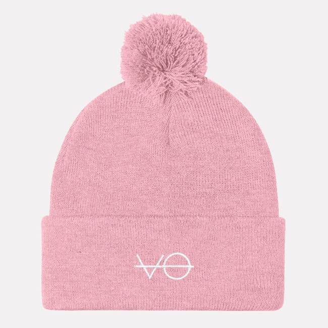 Embroidered Vegan Pom Pom Beanie