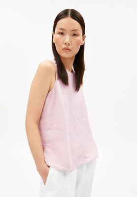 PURE LINEN BLOUSE TOP | pink mist