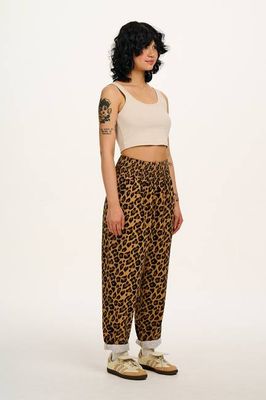 Alexa - Cotton Trousers in Leopard Print
