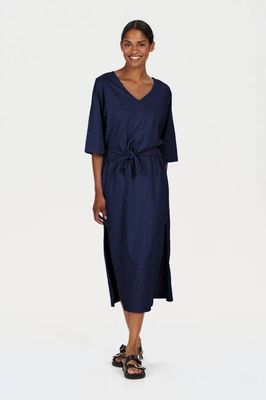 HALLIE Organic Cotton Dress - Navy