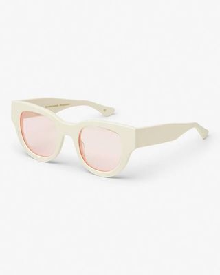 Sunglass 06 - Ivory White Solid - Light Pink