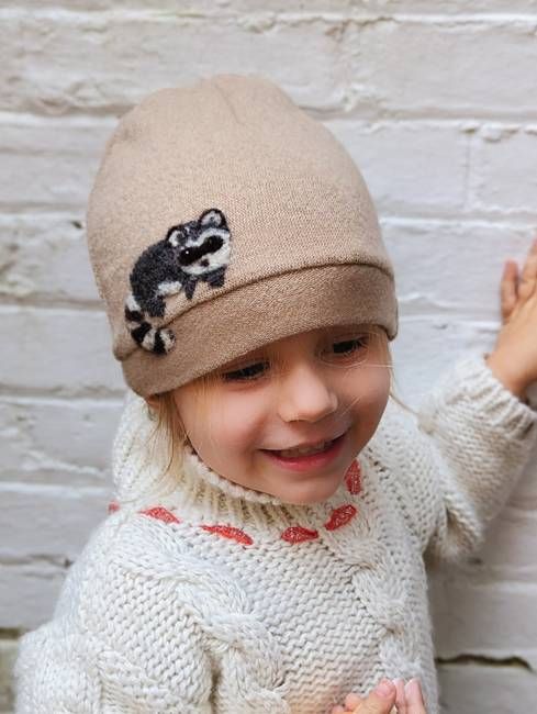 Raccoon Cashmere Hat - Toddler