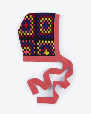 Miss PomPom Granny Squares Wool Bonnet Hat