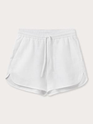Womens White Musha Linen Shorts