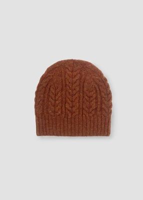 Brogan Lambswool Knitted Hat in Rust Marl