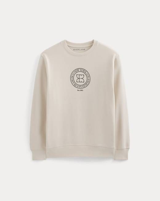 Badge Logo Crewneck Sweatshirt | Natural