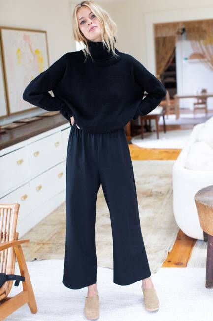 Wide Leg Pant - Black Ponte