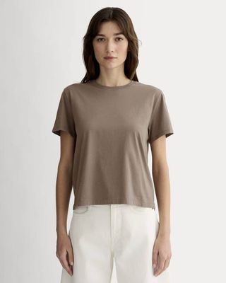 The Box-Cut Tee in Essential Cotton | Clay | No Pocket