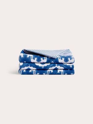 Cotton Tablecloth - Elephant Palace Blue