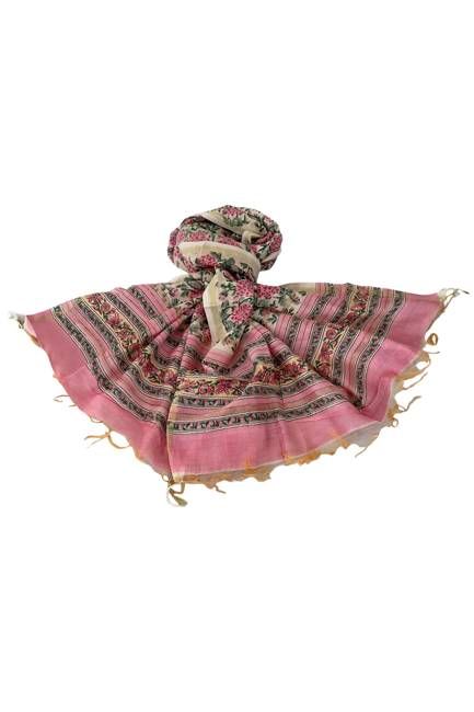 Chanderi Silk Cotton Blockprint Stole No. 17 Jodhpur Edit