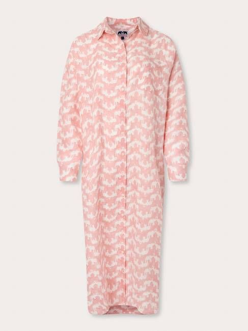 Women's Elephant Palace Strawberry Sapodilla Linen Shirt Dress