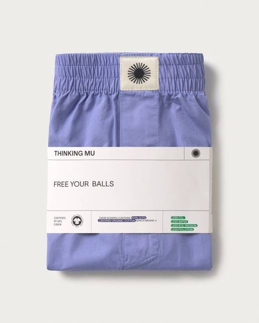 Blue hand embroidered boxers