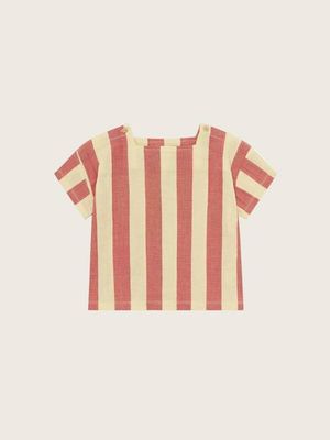 Tomato Stripes Square Neck T-Shirt