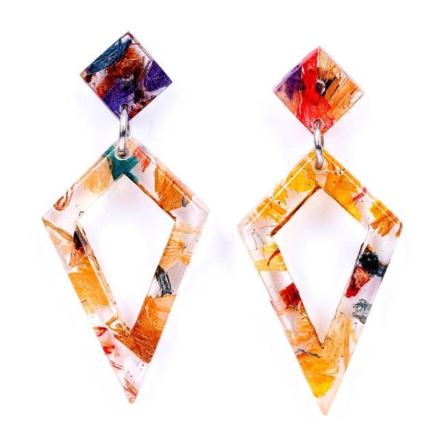 Trixie Statement Recycled Skateboard & Resin Earrings