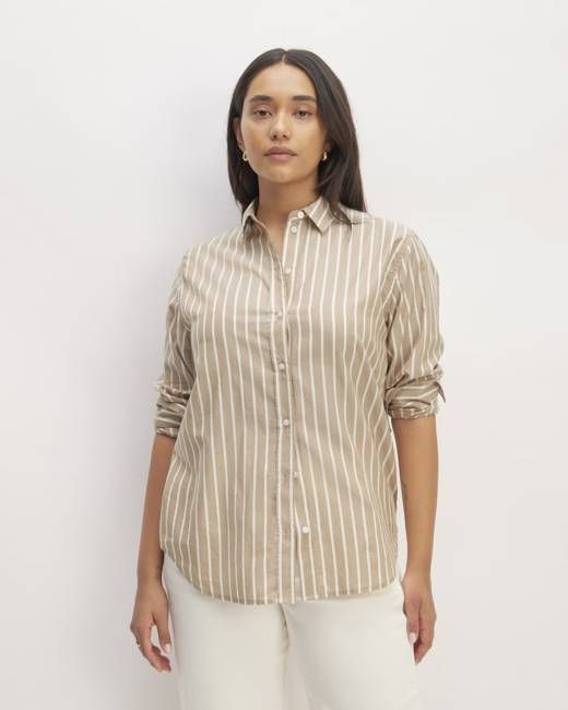 The Must-Have Shirt in Silky Cotton | Cherry Mahogany / White