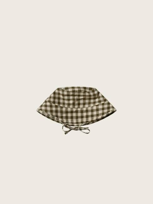 Olive Gingham Bucket Sun Hat