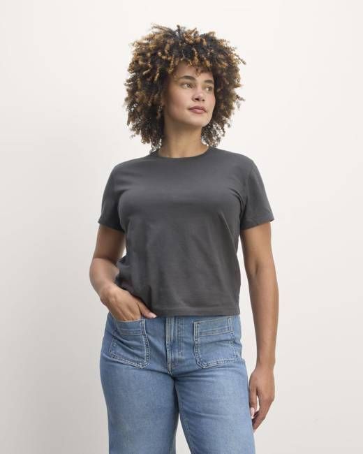 The Box-Cut Tee in Essential Cotton | Graphite | No Pocket