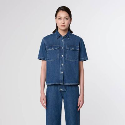 BLITHE - Shirt - Leichte Baumwolle/Hanf - Mittelblau