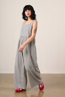 Bellamy - Baumwoll-Overall mit weitem Beinschnitt, gestreift in Blau und Weiß