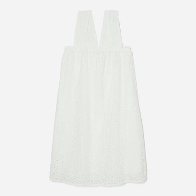 The Eyelet Smock Dress | White
