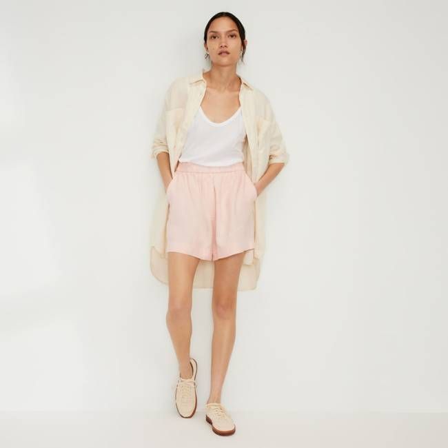 The Linen Boxer Short | Petal Pink