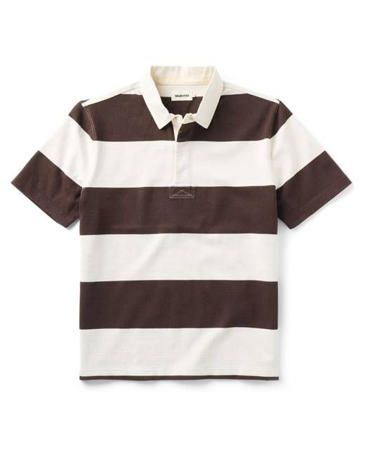 The Short Sleeve Rugby Shirt in Port Stripe