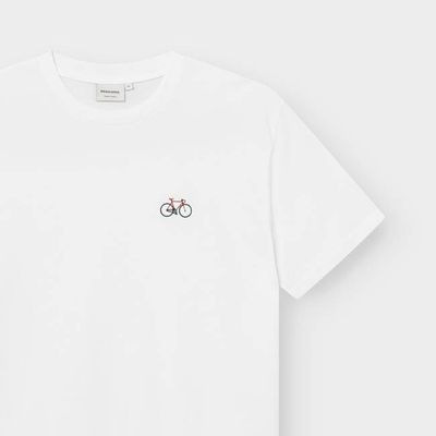 DEDICATED - T-shirt Stockholm Race Bike EMB White