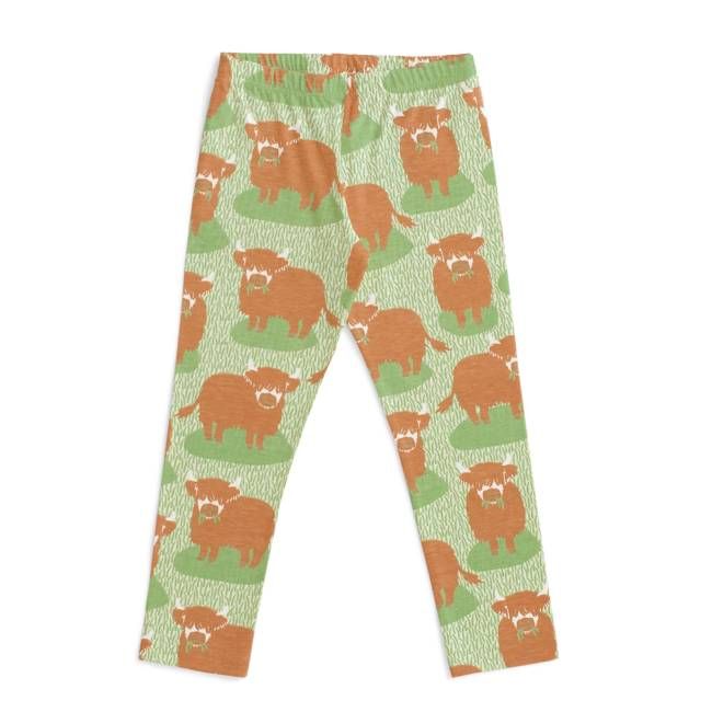 Leggings - Highland Cows Green