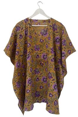 NEW! Block print Kaftan Short No.101