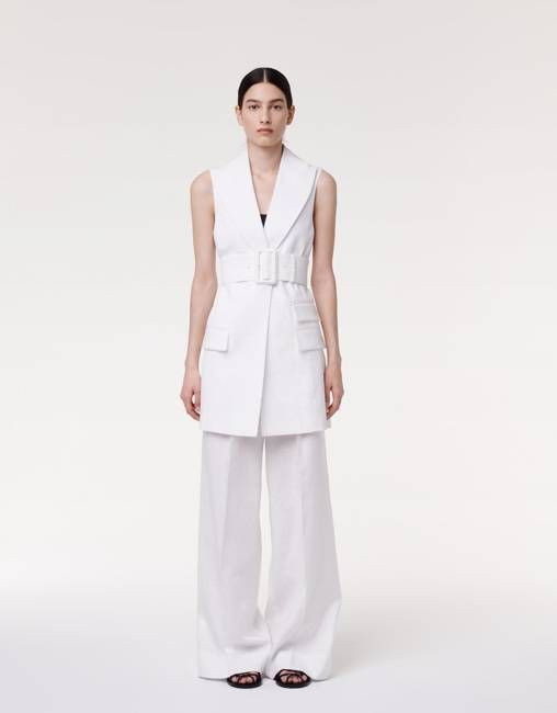 Belted Tailored Vest | Off White