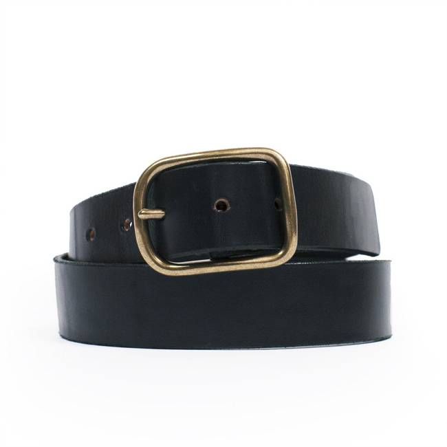 Black Brass Buckle Belt - 1.5