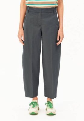 BARREL LEG TWILL PANT | space steel