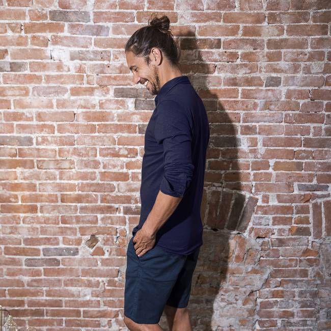 Overhemd - Biologisch katoen - navy blauw