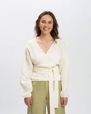 Muslin Wrap Blouse ecru