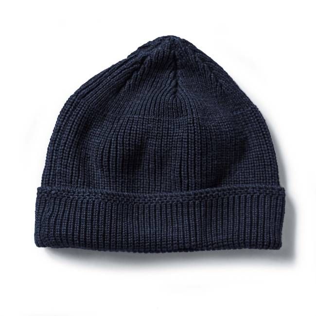 The Rib Beanie in Navy Heather