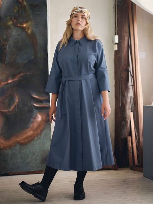 Ellie twill dress, Vintage Indigo
