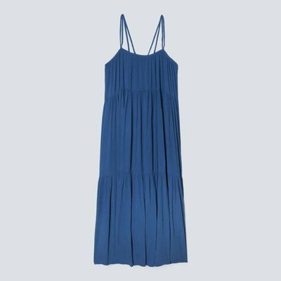 The Naia™ Ripple Tiered Maxi Dress | Deep Blue