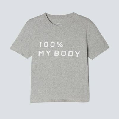 The 100% My Body Box-Cut Tee |  Heathered Grey