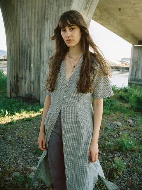 Lollo Check Indigo Dress Blue | Nudie Jeans