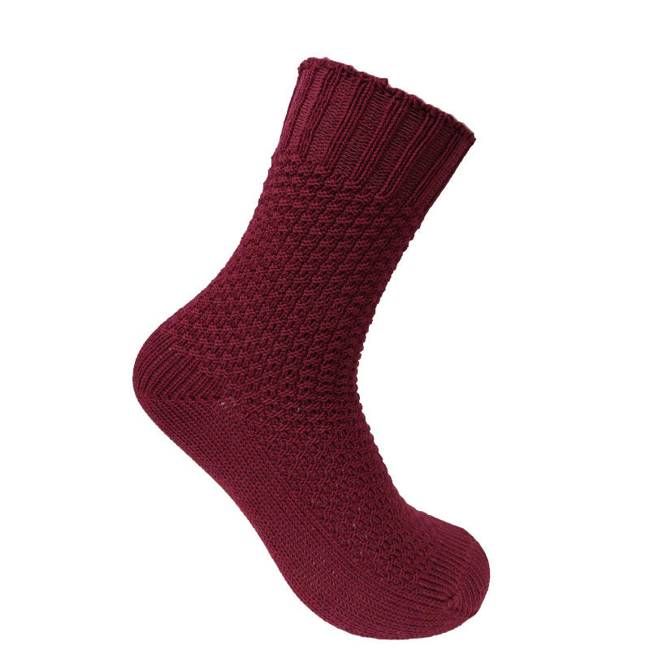 WAFFLE - GOTS Organic Cotton Socks Burgundy