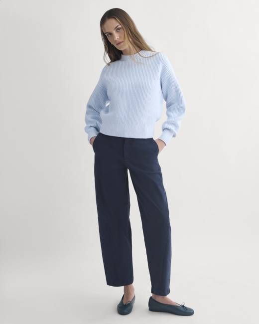 Twisted Seam Barrel Pant | Navy
