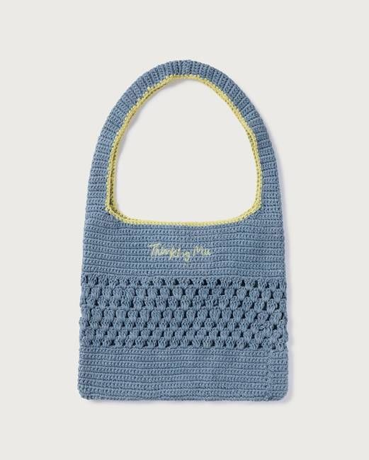 Blue handcrocheted bag