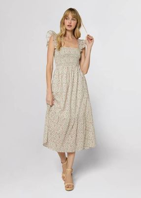 The Flounce Smocked Midi Dress