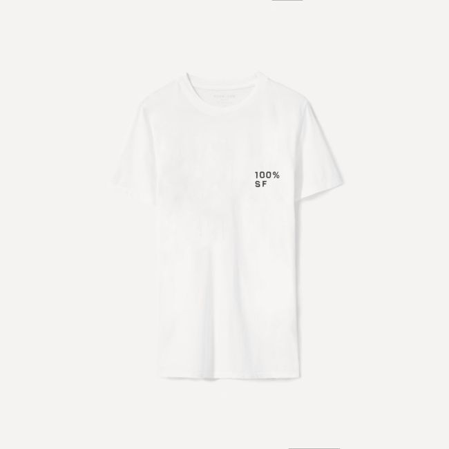 The 100% SF Cotton Box-Cut Tee | White / Black