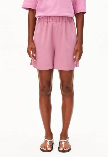 LINEN BLEND PULL ON SHORT | washed berry