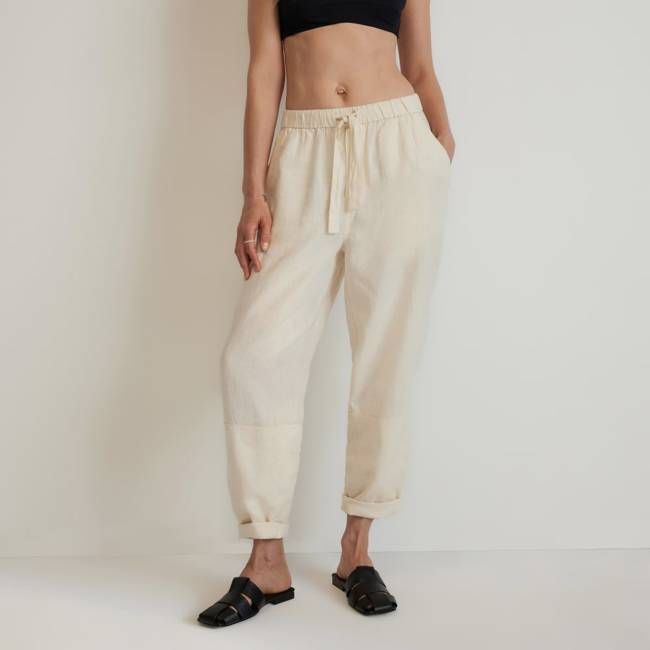 The Linen Pull-On Barrel Pant | Canvas
