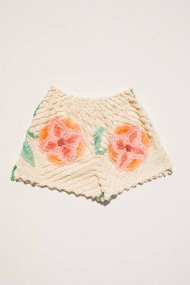 Chenille Field Shorts - Pink Flower (L)