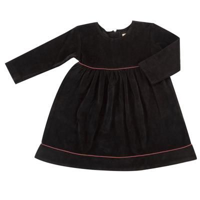 Velour party dress - black, 6-12m